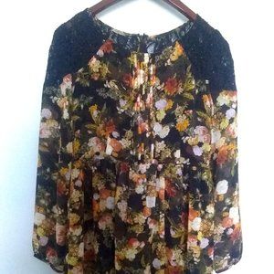 NWOT Forever 21 Knee-Length Long Sleeve Floral and Lace A-Line Size Medium Dress